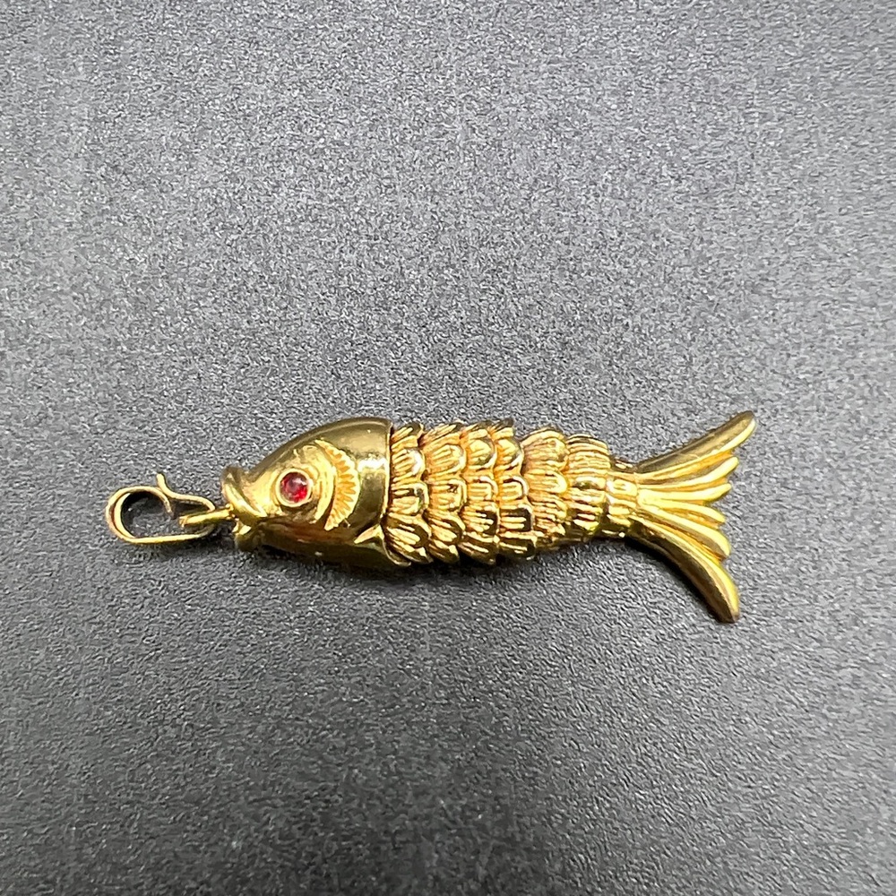 Monet Gold Plated Fish Pendant Necklace